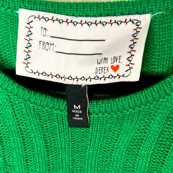 DEREK HEART Ugly Christmas Sweater Big Bow Jingle Bell Tulle Dress Size M - Picture 6 of 7